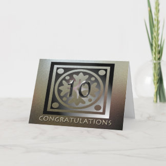Employee 10th Anniversary Elegant Golden Card