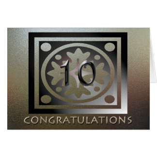 Employee 10th Anniversary Elegant Golden Card
