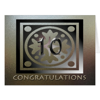 Employee 10th Anniversary Elegant Golden Card