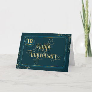 Employee 10th Anniversary Elegant Jade Corporate Card