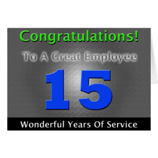 Employee 15th Anniversary Bold and Stylish Card
