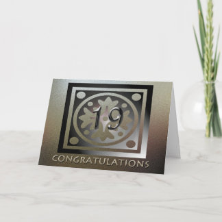 Employee 19th Anniversary Elegant Golden Card