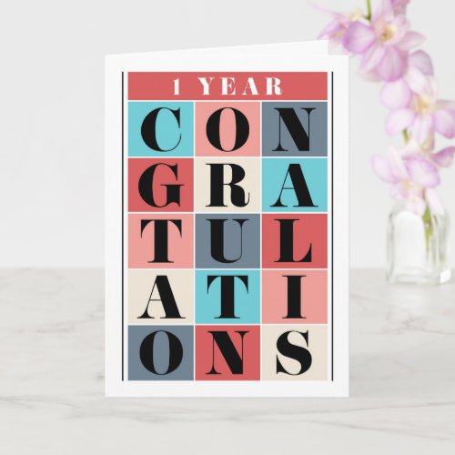 Employee 1st Anniversary Congratulations Grid