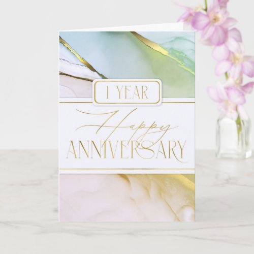 Employee 1st Anniversary Soft Abstract Card