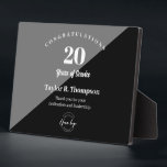 Employee 20 years of service Custom logo Plaque<br><div class="desc">Celebrate a decade of dedication and commitment with our Employee 20 Years of Service Custom Logo Acrylic Award. It's important to recognize and appreciate your employees for their years of service, and this elegant plaque is the perfect way to convey your appreciation. The award features a sleek black and grey...</div>