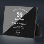 Employee 20 years of service Custom logo Plaque<br><div class="desc">Celebrate a decade of dedication and commitment with our Employee 20 Years of Service Custom Logo Acrylic Award. It's important to recognize and appreciate your employees for their years of service, and this elegant plaque is the perfect way to convey your appreciation. The award features a sleek black and grey...</div>