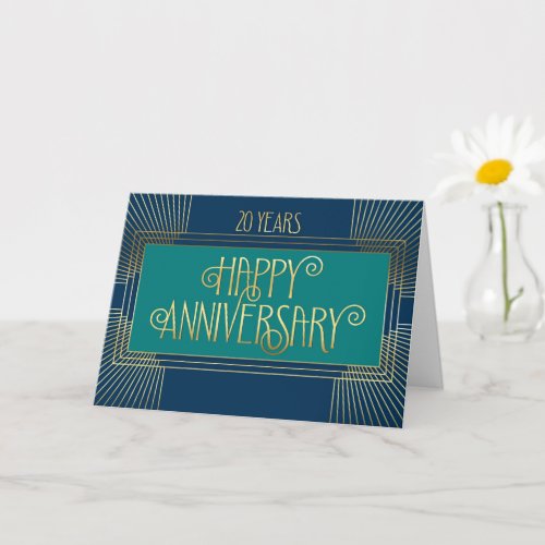 Employee 20th Anniversary Art Deco Fun Font Card