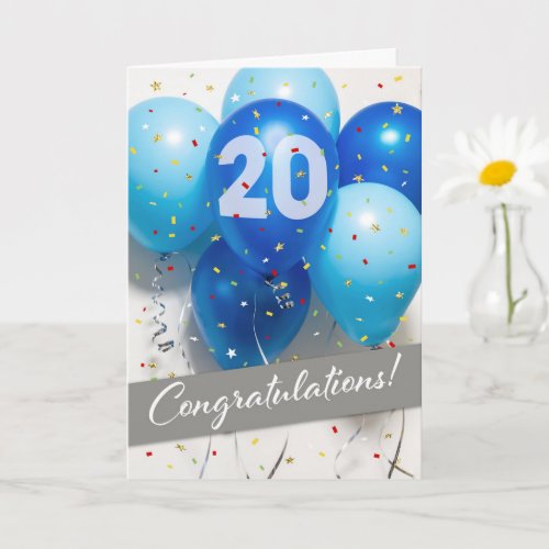 Employee 20th Anniversary Blue Balloons