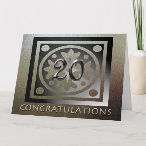 Employee 20th Anniversary Elegant Golden Card