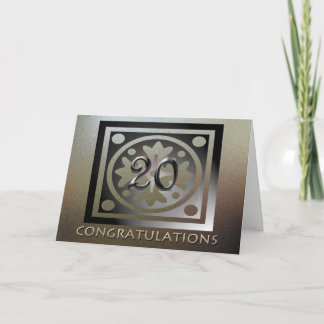 Employee 20th Anniversary Elegant Golden Card