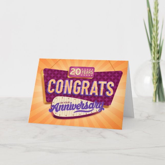 Employee 20th Anniversary Retro Signage Card (Front)