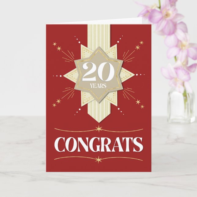 Employee 20th Anniversary Stars Card (Orchid)
