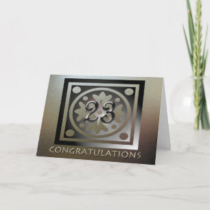 Employee 23rd Anniversary Elegant Golden Card