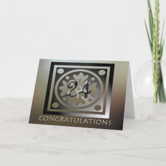 Employee 24th Anniversary Elegant Golden Card