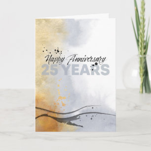 Employee 25th Anniversary Artistic Ink Abstract Card