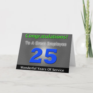 Employee 25th Anniversary Bold and Stylish Card