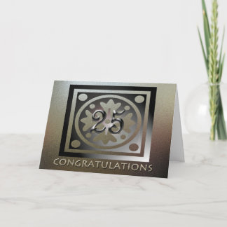 Employee 25th Anniversary Elegant Golden Card