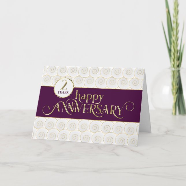 Employee 2nd Anniversary - Prestigious - Plum Gold Card (Front)
