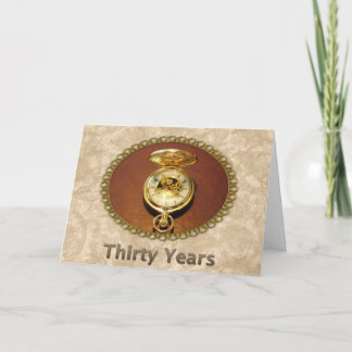 Employee 30th Anniversary Elegant Golden Watch Card