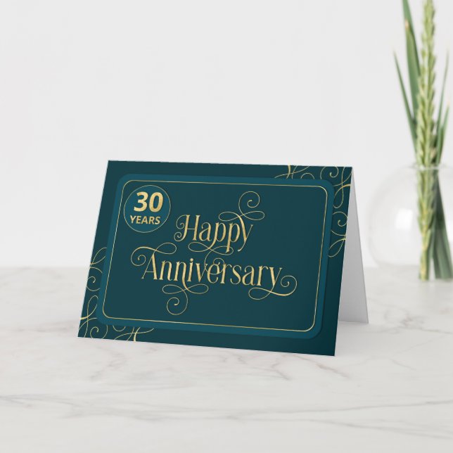Employee 30th Anniversary Elegant Jade Corporate Card (Front)