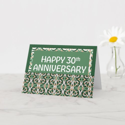 Employee 30th Anniversary Green Pattern Card