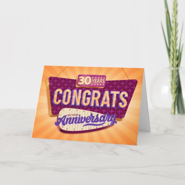 Employee 30th Anniversary Retro Signage Card (Front)