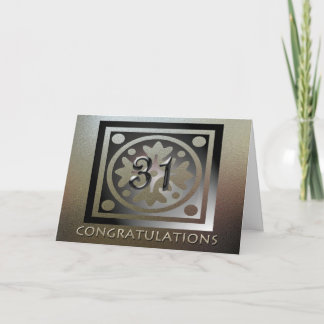 Employee 31st Anniversary Elegant Golden Card