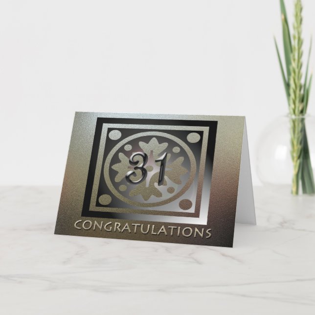 Employee 31st Anniversary Elegant Golden Card (Front)