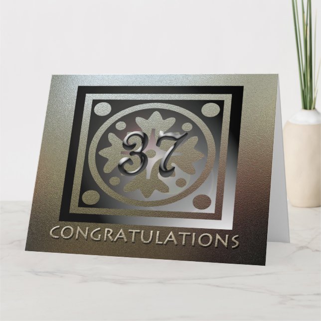 Employee 37th Anniversary Elegant Golden Card (Front)