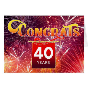Employee 40th Anniversary - Celebration Fireworks Cards