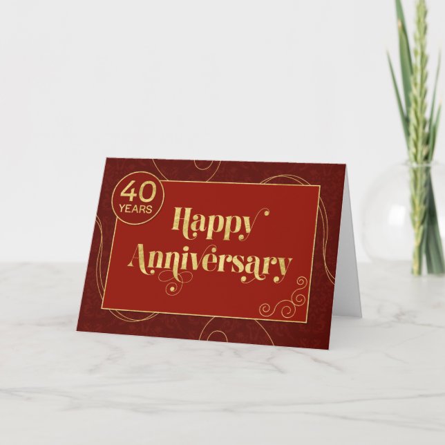 Employee 40th Anniversary Stylish Corporate Card (Front)