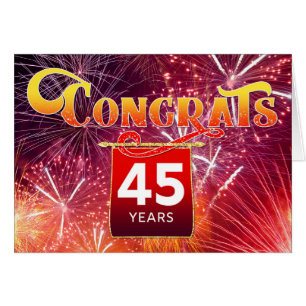 Employee 45th Anniversary - Celebration Fireworks Cards