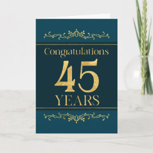 Employee 45th Anniversary Stylish Formal Elegant Card