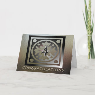 Employee 4th Anniversary Elegant Golden Card