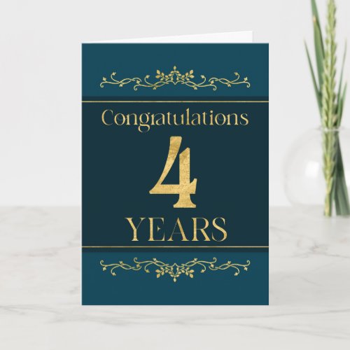 Employee 4th Anniversary Stylish Formal Elegant