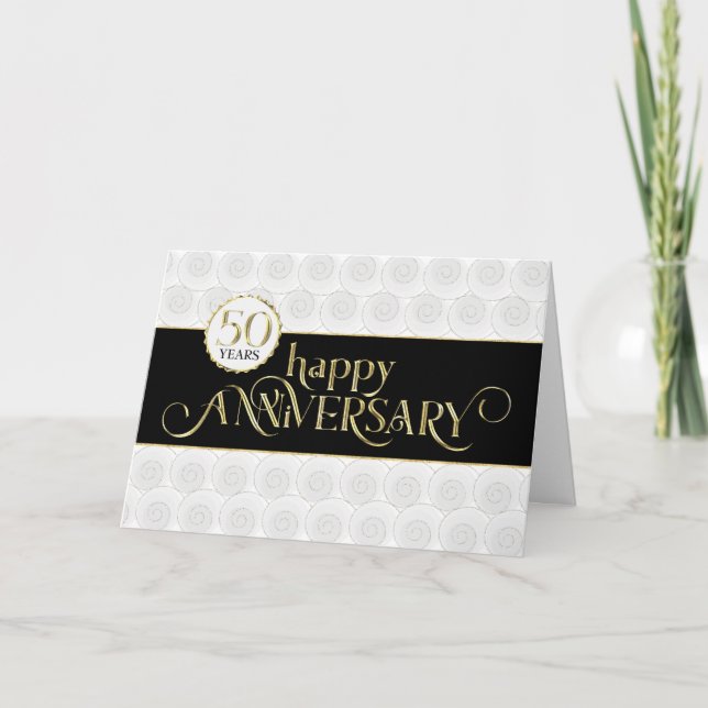 Employee 50th Anniversary - Prestigious Black Gold Card (Front)