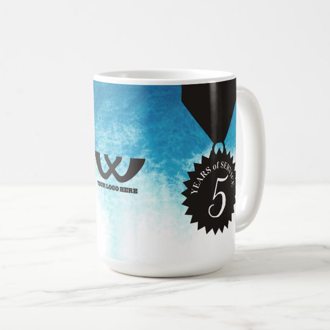 Employee 5 year milestone anniversary award mug (Front Right)