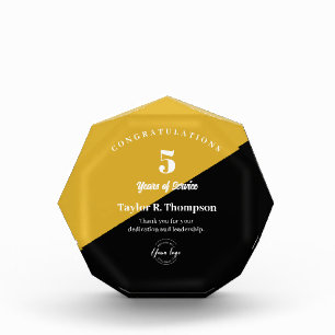 Employee 5 years of service Custom logo orange Acrylic Award