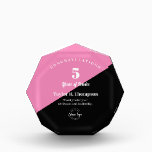 Employee 5 years of service Custom logo pink Acrylic Award<br><div class="desc">Celebrate 5 years of dedication and commitment with our Employee 5 Years of Service Custom Logo Acrylic Award. It's important to recognize and appreciate your employees for their years of service, and this elegant trophy-style acrylic block is the perfect way to convey your appreciation. The award features a sleek black...</div>