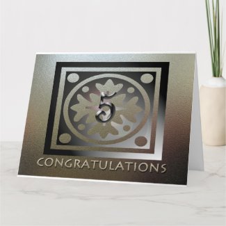 Employee 5th Anniversary Elegant Golden Card