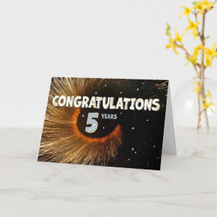 Employee 5th Anniversary Swirl and Stars Card