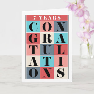 Employee 7th Anniversary Congratulations Grid Card