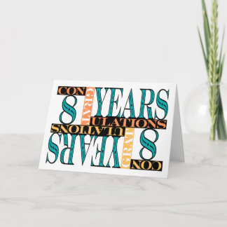 Employee 8th Anniversary Congratulations Mosaic Card