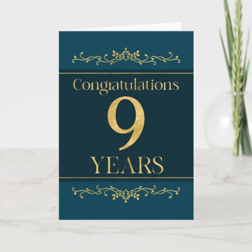 Employee 9th Anniversary Stylish Formal Elegant