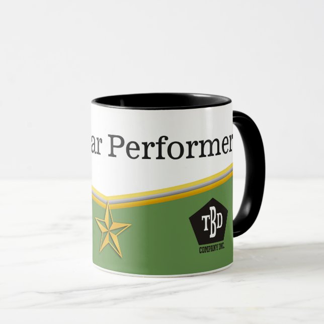 Employee achievement star performer award mug (Front Right)