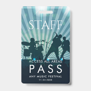 Employee All Access Pass Music Festival Staff Badge