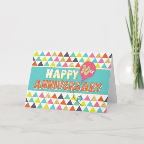 Employee Anniversary 10 Years _ Colorful Pattern Card