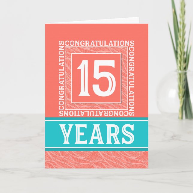 Employee Anniversary 15 Years - Decorative Card (Front)
