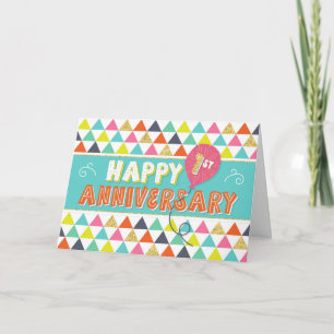 Employee Anniversary 1 Year - Colorful Pattern Card