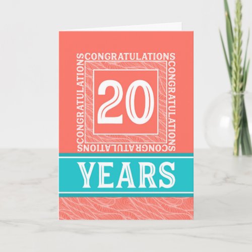 Employee Anniversary 20 Years _ Decorative Card